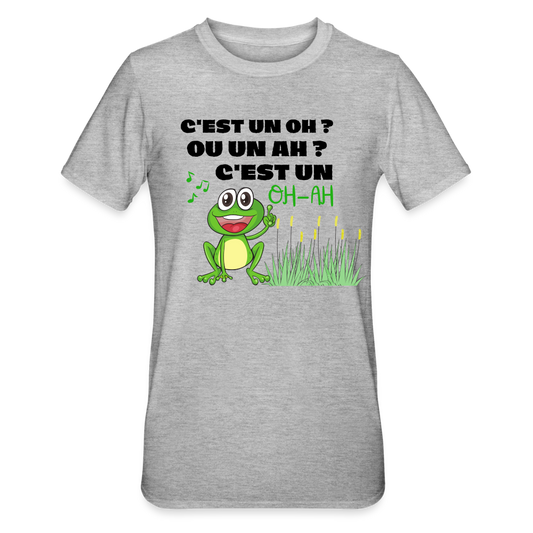 T-shirt polycoton Unisexe grenouille - gris chiné