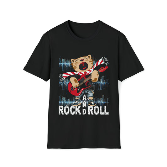 CT-Shirt - Chat Guitariste "and Rock abd Roll"