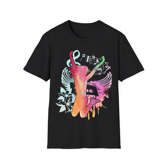 T- Shirt - Music Femme Couleur Douce Aquarelle