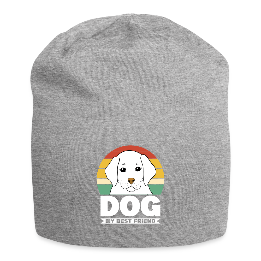 Bonnet en jersey : Dog is my Best Friend - gris chiné