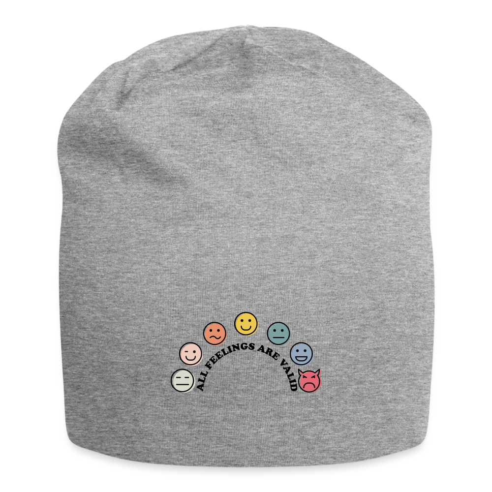 Bonnet en jersey : All feelings are valid - gris chiné