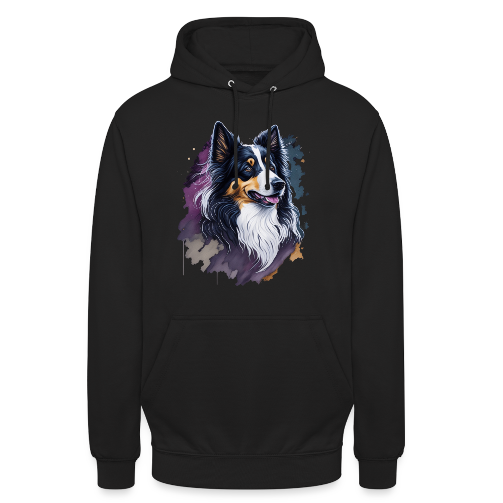 Sweat-shirt à capuche unisexe : Chien Fluo - noir