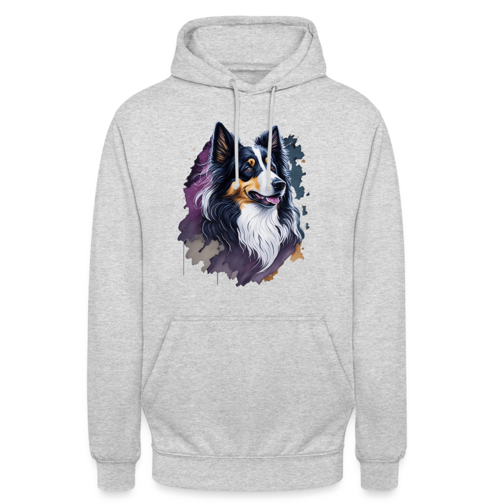 Sweat-shirt à capuche unisexe : Chien Fluo - gris clair chiné