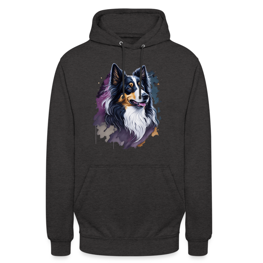 Sweat-shirt à capuche unisexe : Chien Fluo - charbon