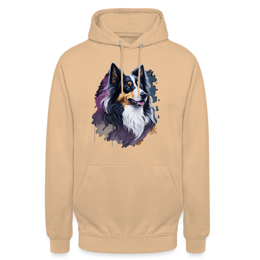 Sweat-shirt à capuche unisexe : Chien Fluo - pêche