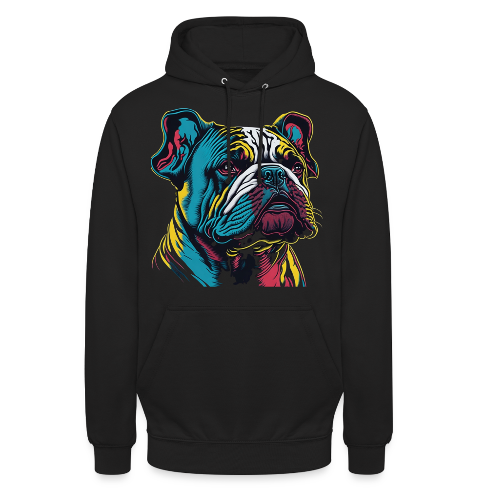 Sweat-shirt à capuche unisexe : Chien Fluo - noir