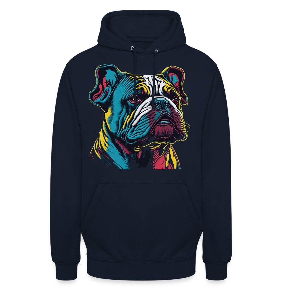 Sweat-shirt à capuche unisexe : Chien Fluo - marine