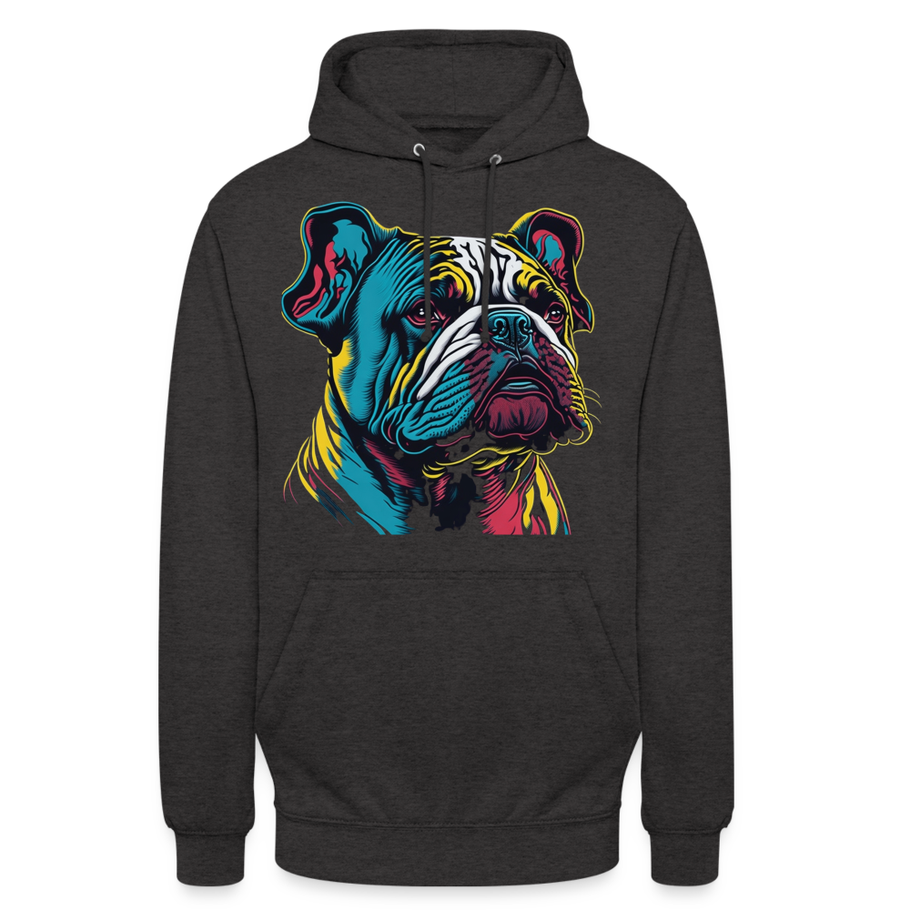 Sweat-shirt à capuche unisexe : Chien Fluo - charbon