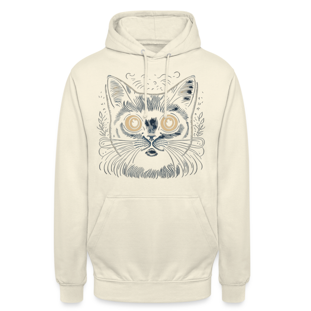 Sweat-shirt à capuche unisexe : chat - vanille