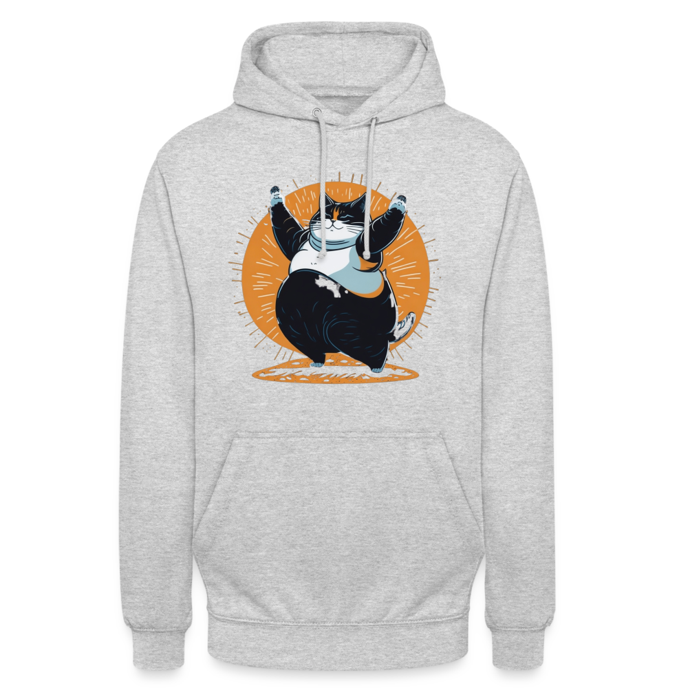 Sweat-shirt à capuche unisexe : chat - gris clair chiné