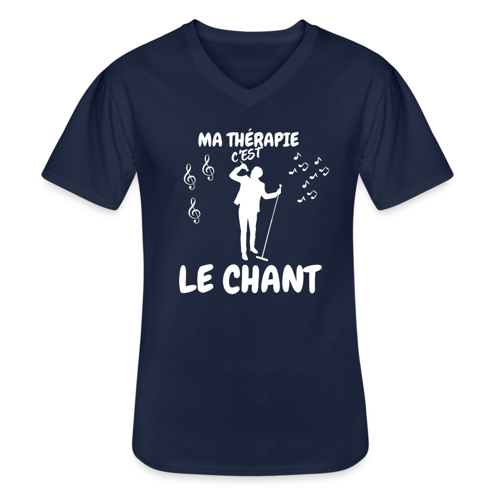 T-shirt classique col V Homme - marine