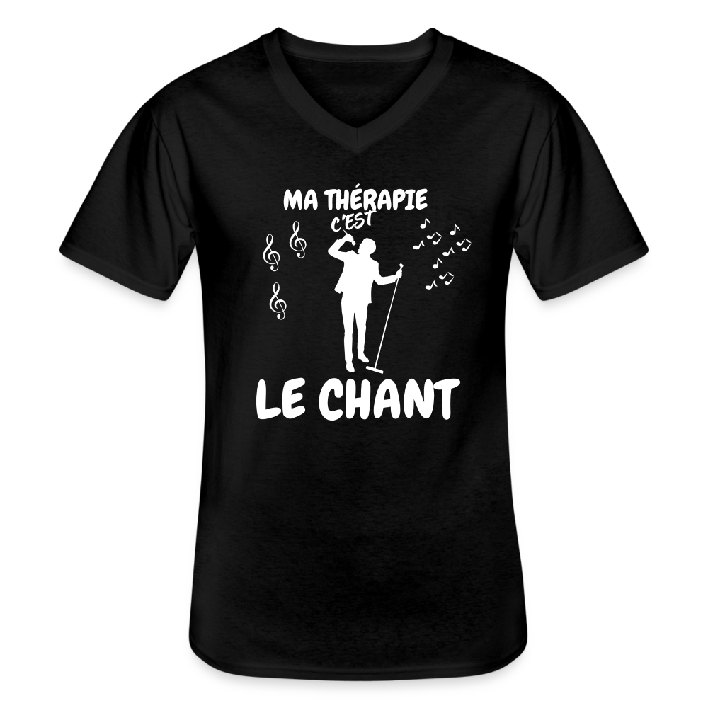 T-shirt classique col V Homme - noir